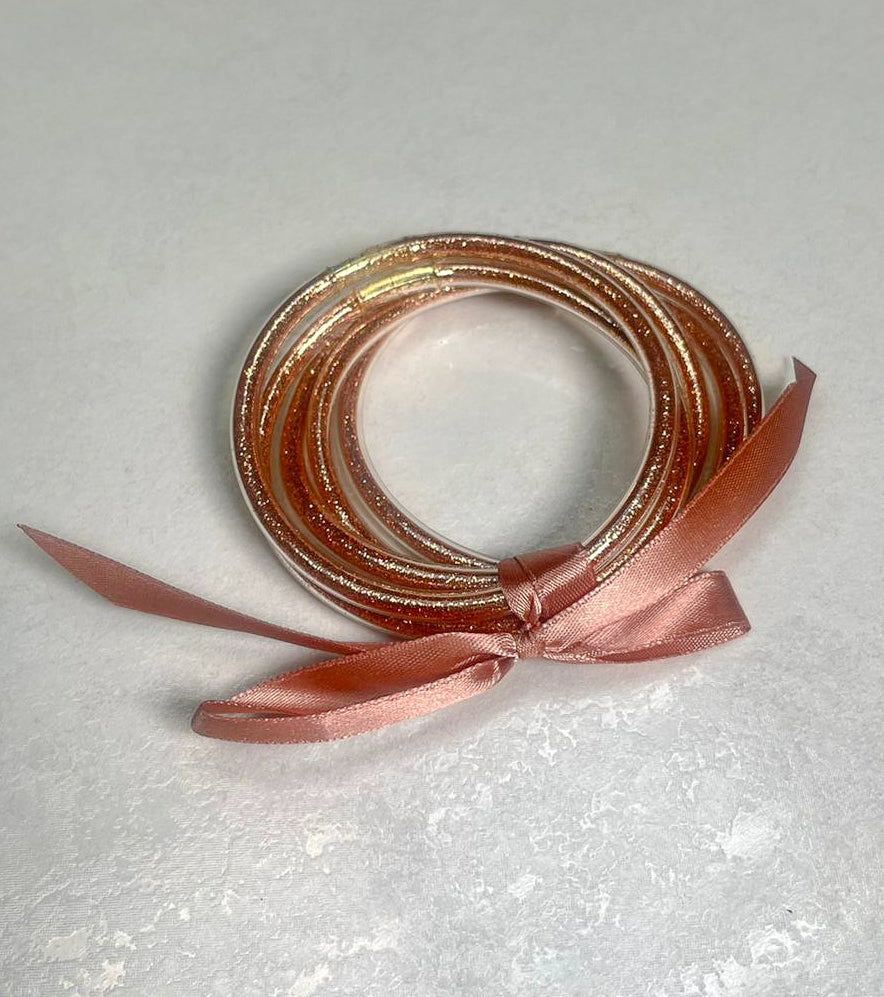 JELLY BANGLES - ROSE GOLD SPARKLES