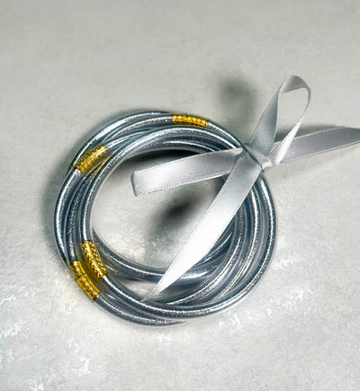 JELLY BANGLES - SHINY SILVER